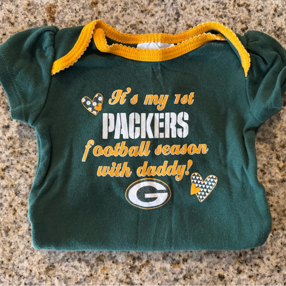 Green Bay Packers Baby Onesies with Bib